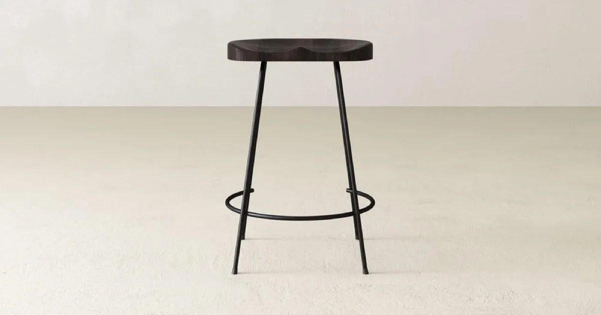 Solid wood bar or counter stools in a kitchen setting