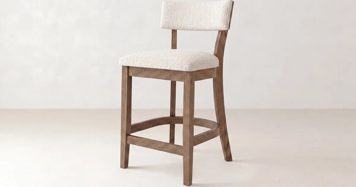 Solid wood bar or counter stools in a kitchen setting