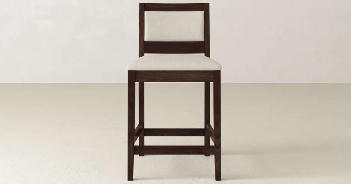 Solid wood bar or counter stools in a kitchen setting