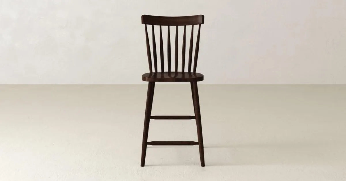 Solid wood bar or counter stools in a kitchen setting