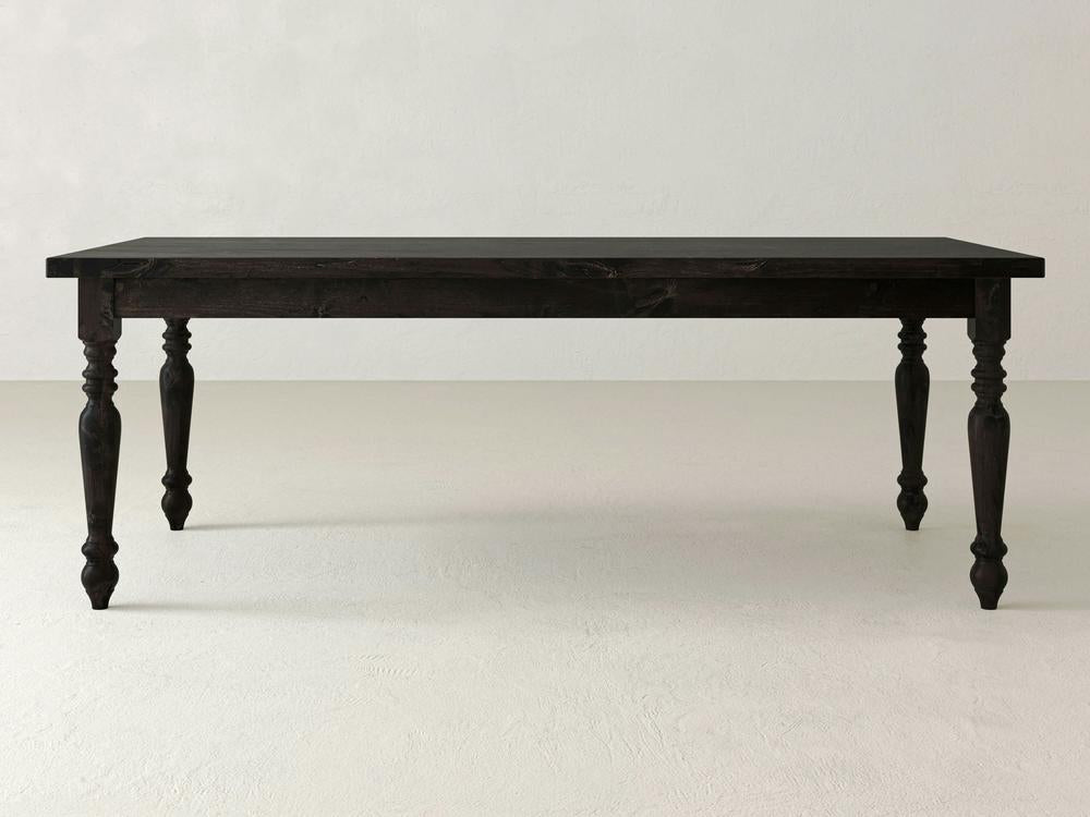 Charred Ember French Country Alder Dining Table - 4' x 37