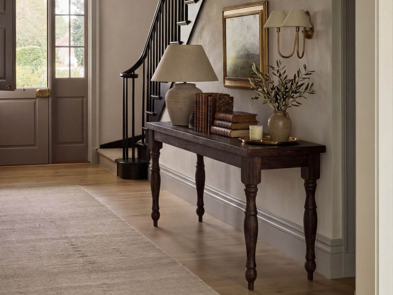 Abigail Sofa Table - Almond on Oak