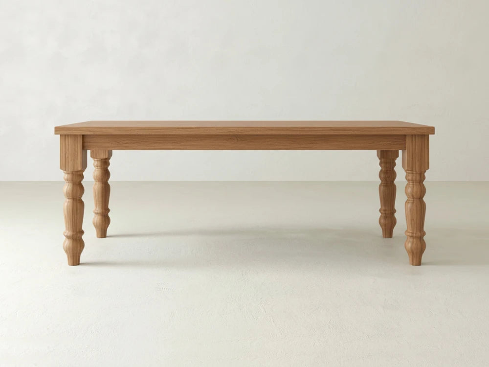 Baluster Dining Table - Oat on Oak