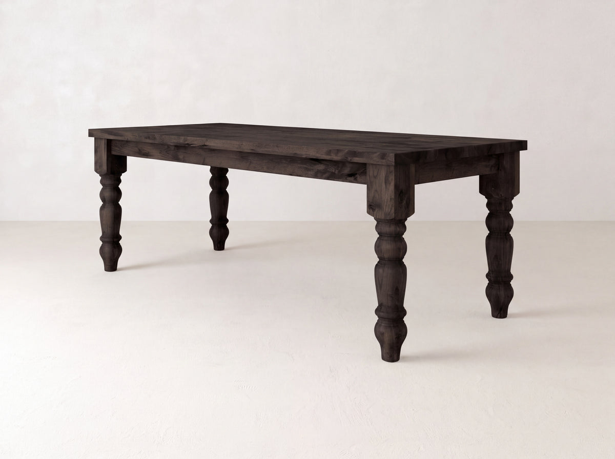 Baluster Dining Table - Umber on Black Walnut