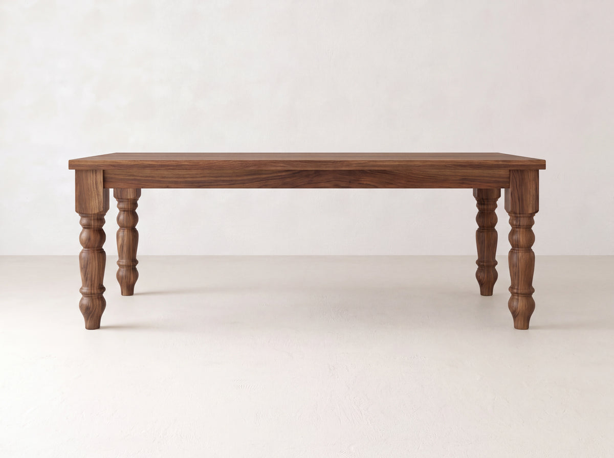 Baluster Dining Table - Satin on Black Walnut