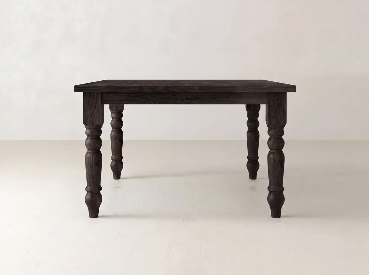 Baluster Square Dining Table - Umber on Black Walnut