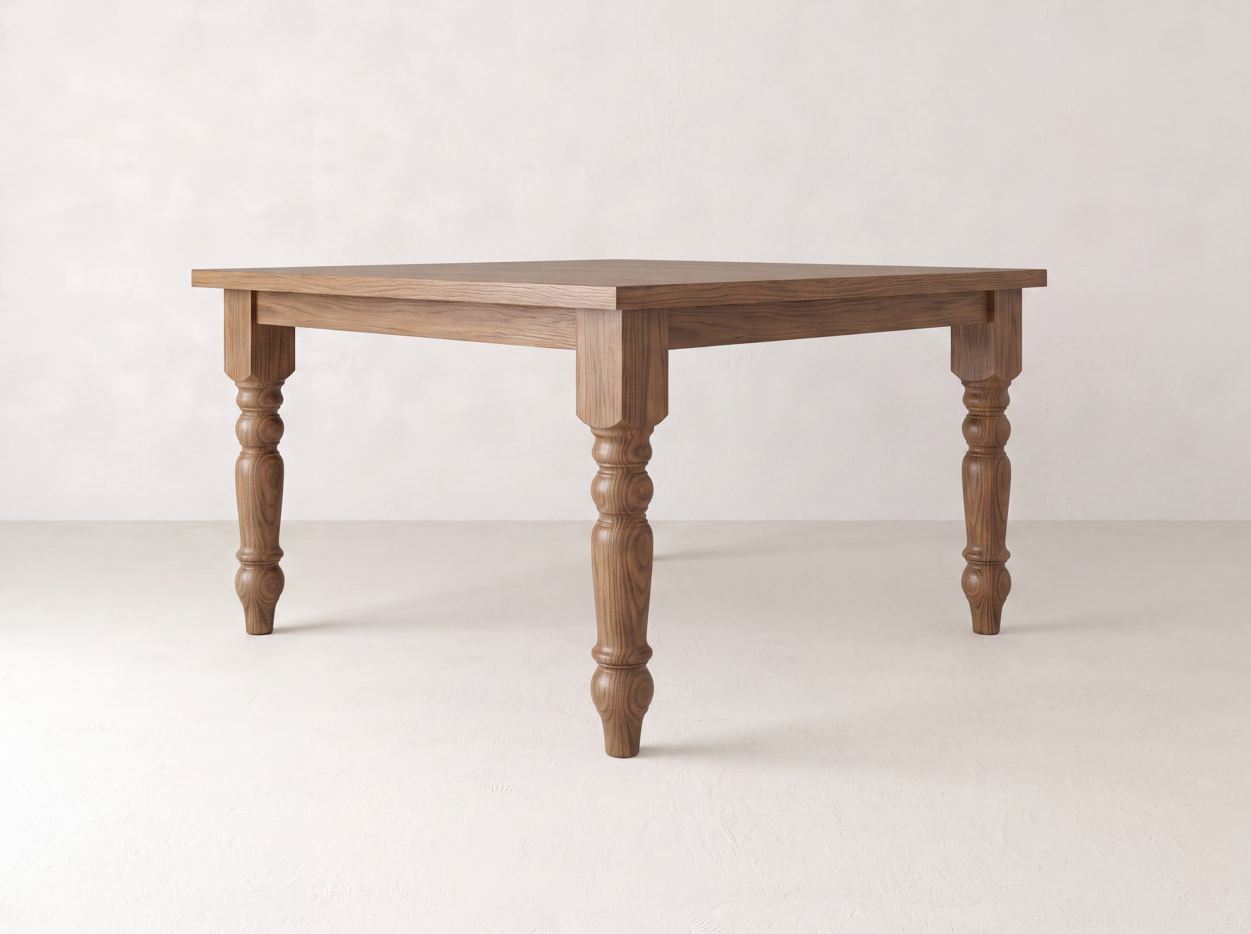 Baluster Square Dining Table - Almond on Oak