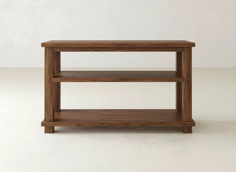 Carter X Sofa Table - Almond on Oak