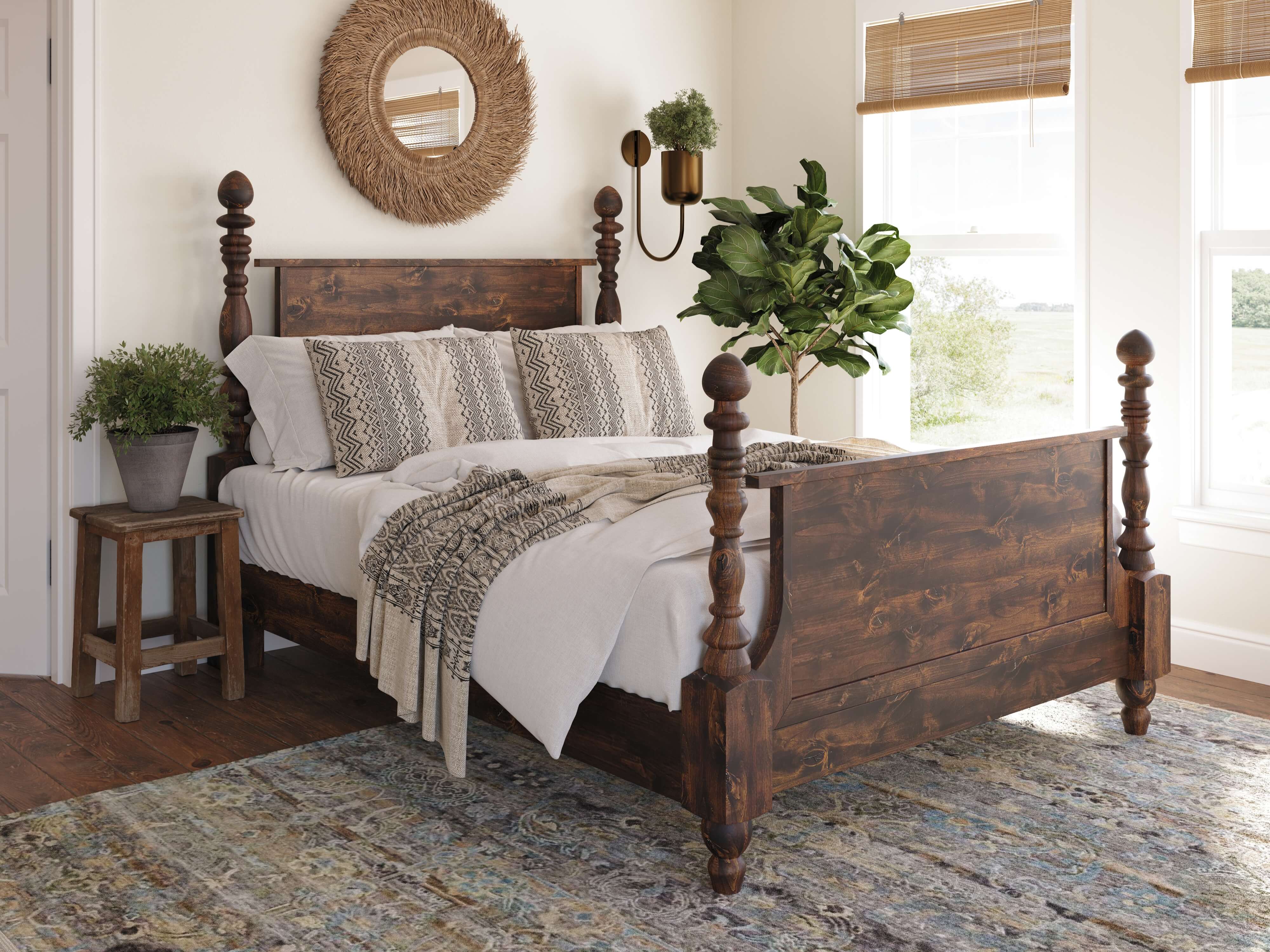 Catherine Bed - Tobacco on Alder