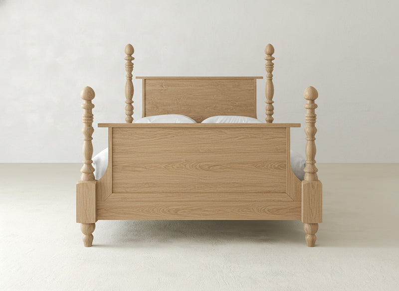 Catherine Bed - Oat on Oak