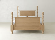 Catherine Bed - Oat on Oak