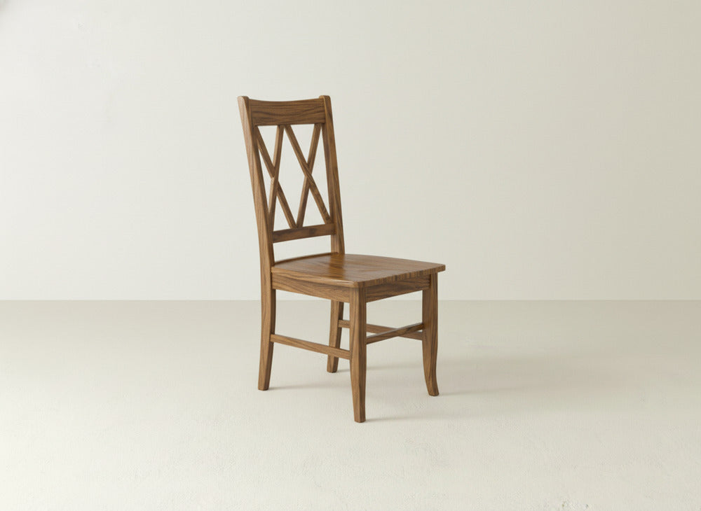 Double X-Back Dining Chair - Almond