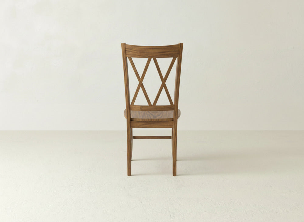Double X-Back Dining Chair - Almond