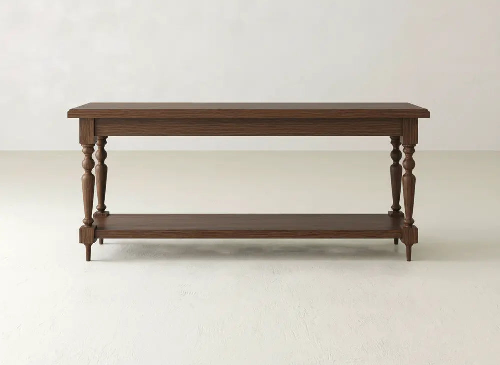 Ella Sofa Table - Almond on Oak