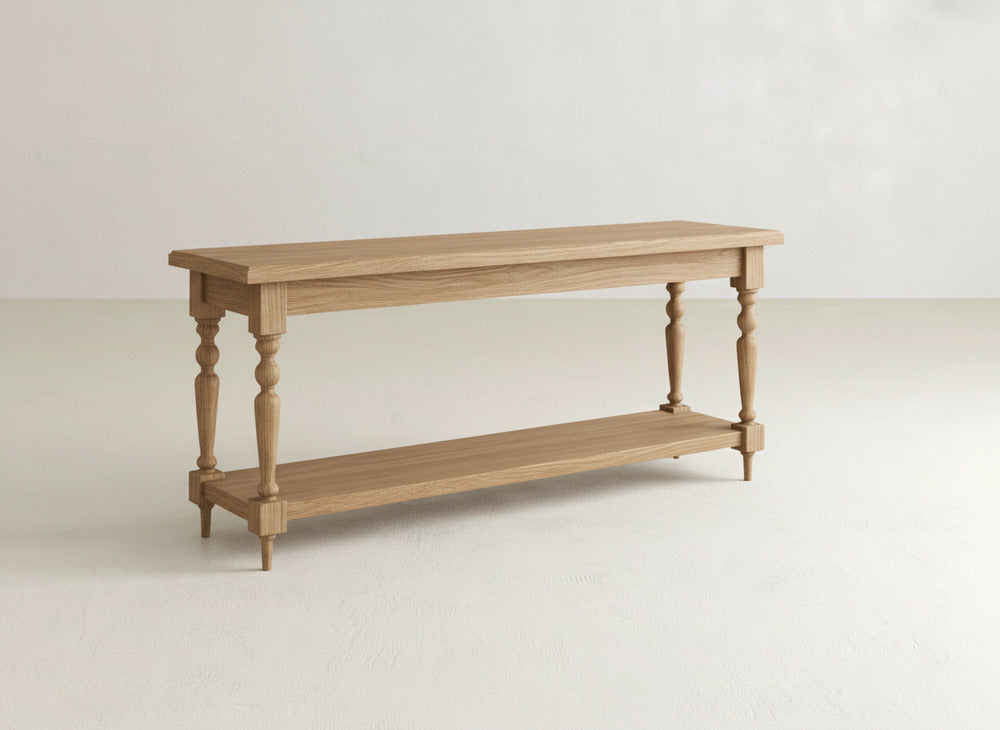 Ella Sofa Table - Oat on Oak