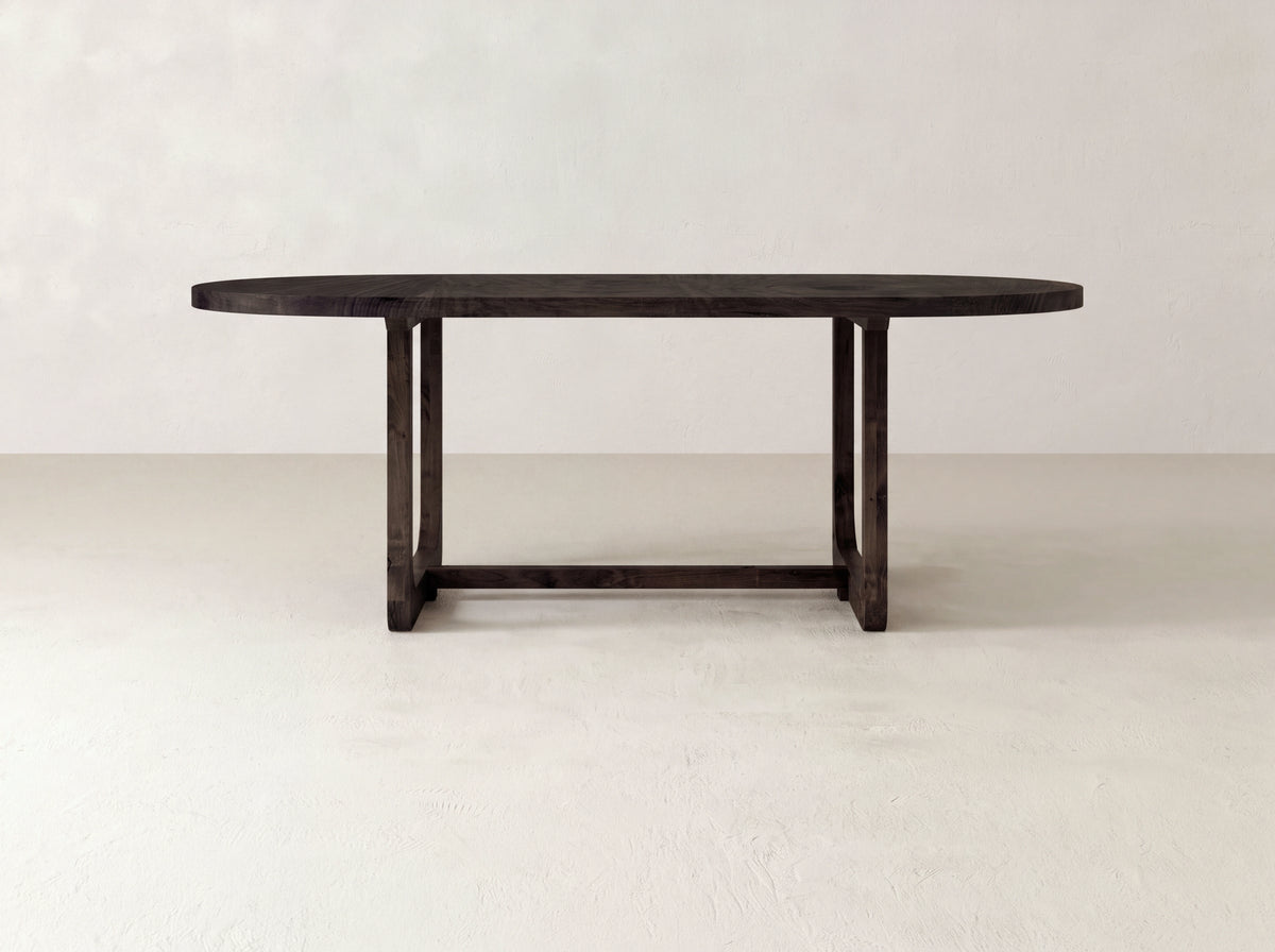 Emersen Oval Dining Table - Umber on Black Walnut