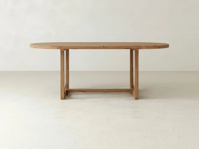 Emersen Oval Dining Table - Oat on Oak