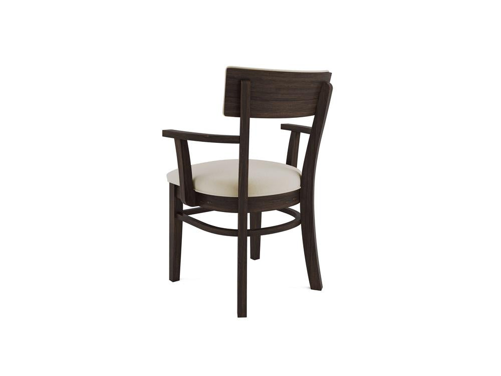 Everly Arm Dining Chair - Espresso & Natural Linen – James & James Everly Arm Dining Chair - Espresso & Natural Linen – James & James
