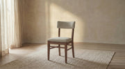 Everly Side Dining Chair - Black Walnut & Sand Linen