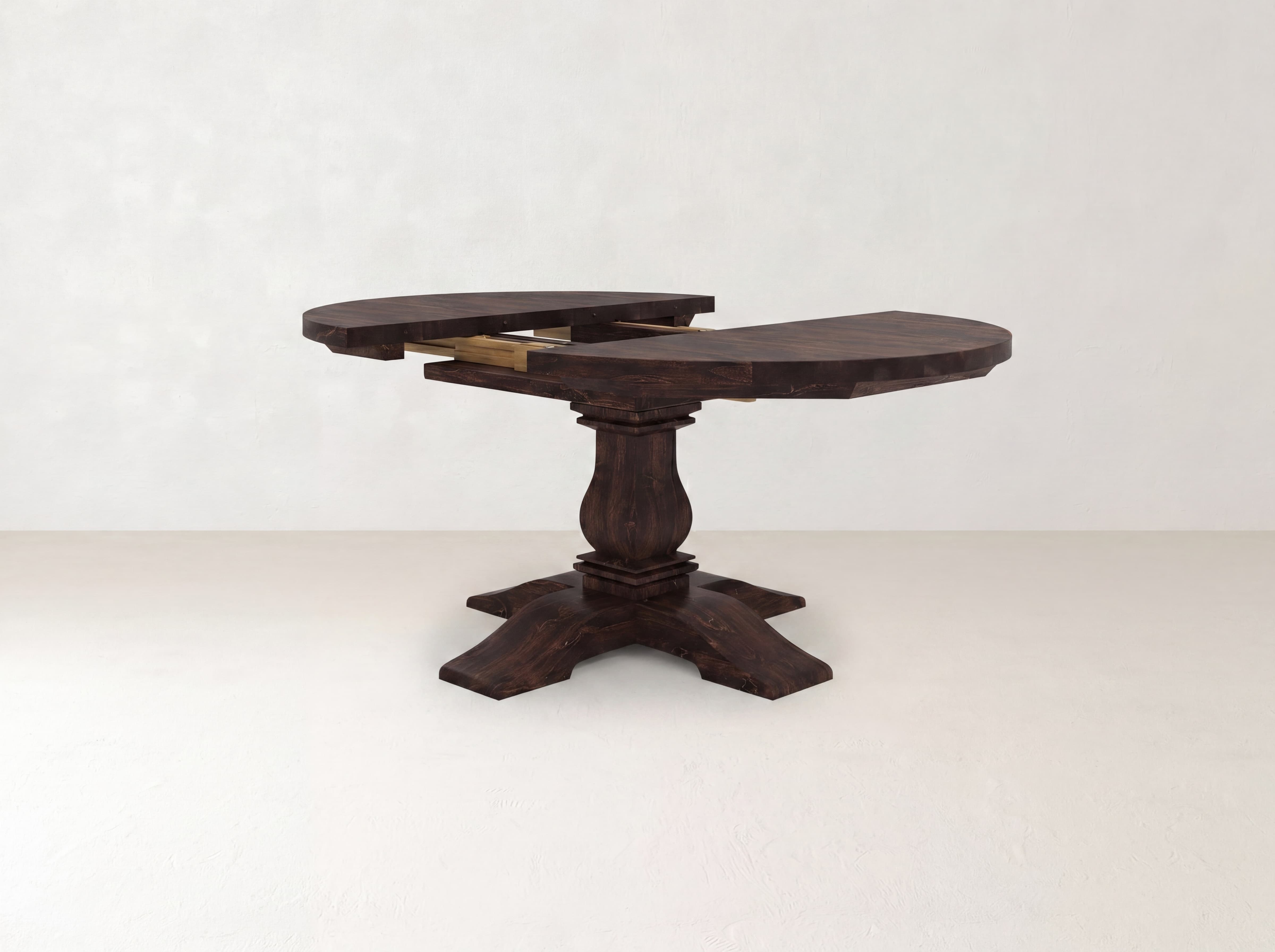 Heirloom Round Expandable Dining Table - Tobacco on Alder