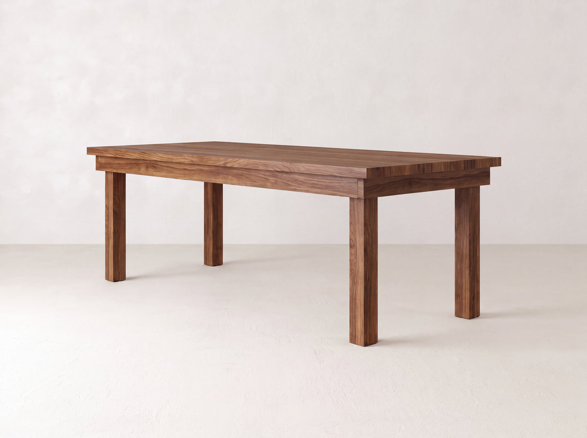 Farmhouse Dining Table - Satin on Black Walnut