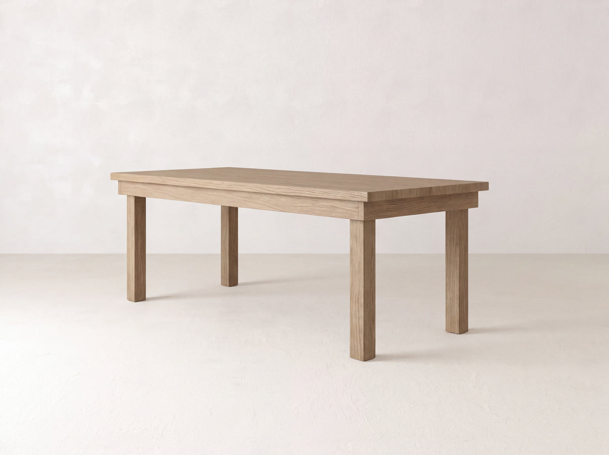 Farmhouse Dining Table - Sandstone on White Oak