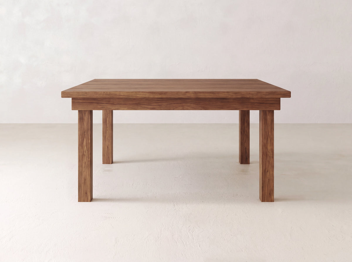 Farmhouse Square Dining Table - Satin on Black Walnut