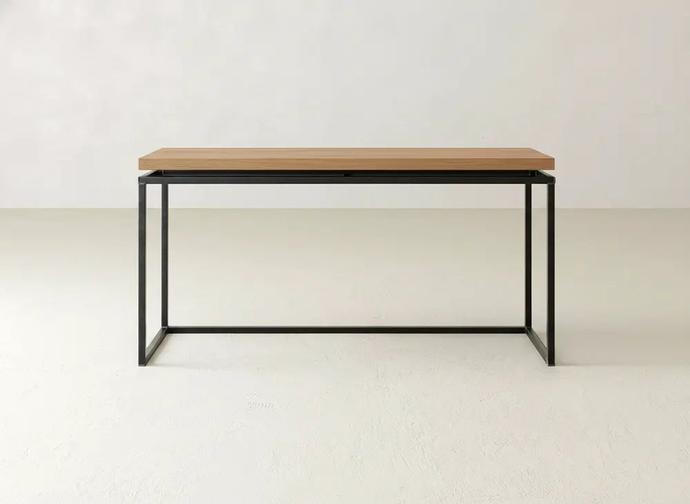 Floating Top Sofa Table - Oat on Oak