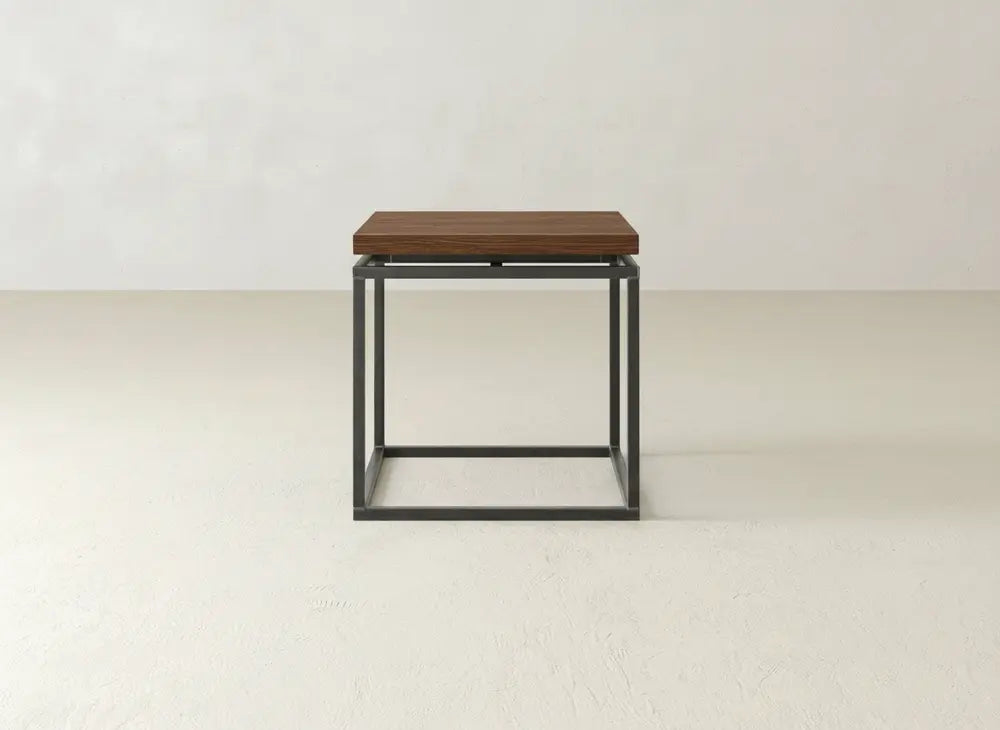 Floating Top End Table - Almond on Oak