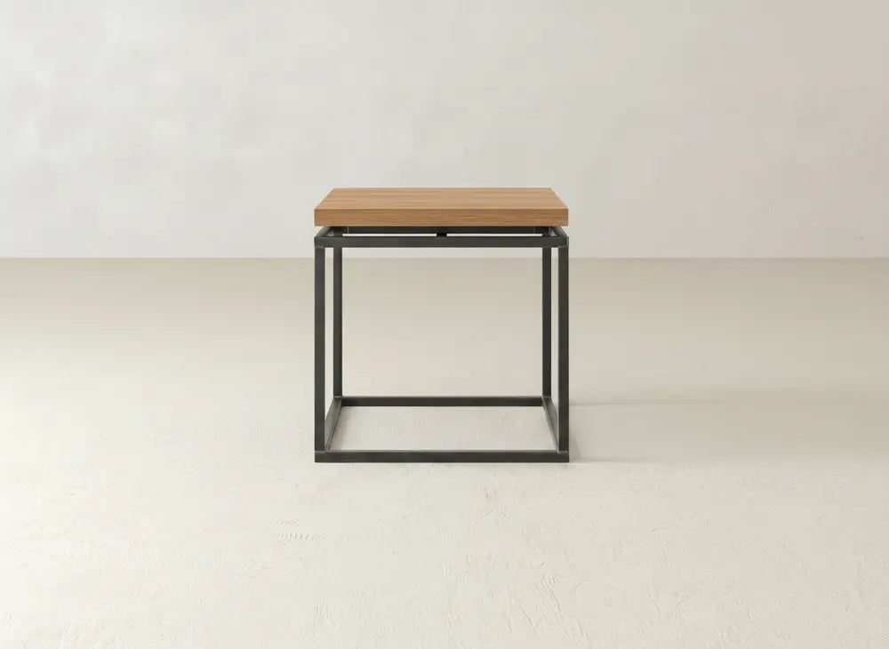 Floating Top End Table - Oat on Oak