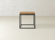Floating Top End Table - Oat on Oak