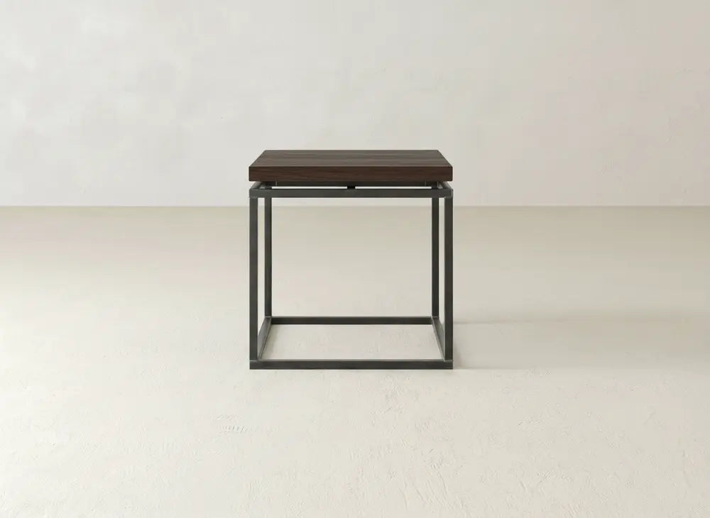 Floating Top End Table - Sable on Oak