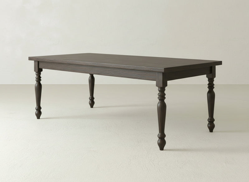 French Country Dining Table - Espresso on Oak