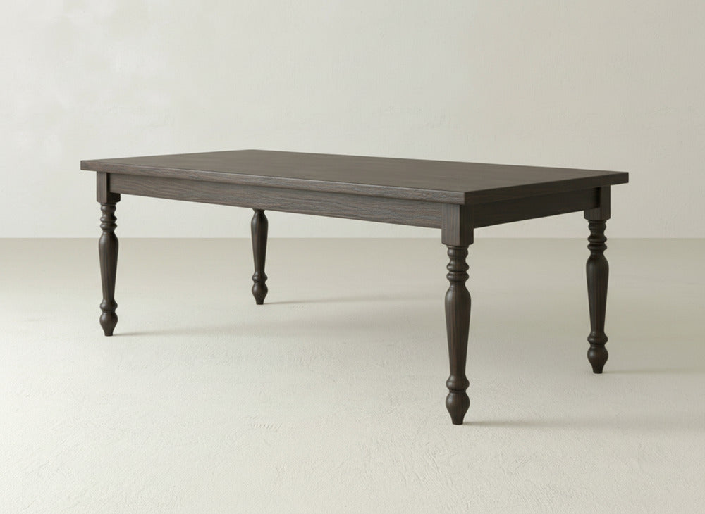 French Country Dining Table - Espresso on Oak