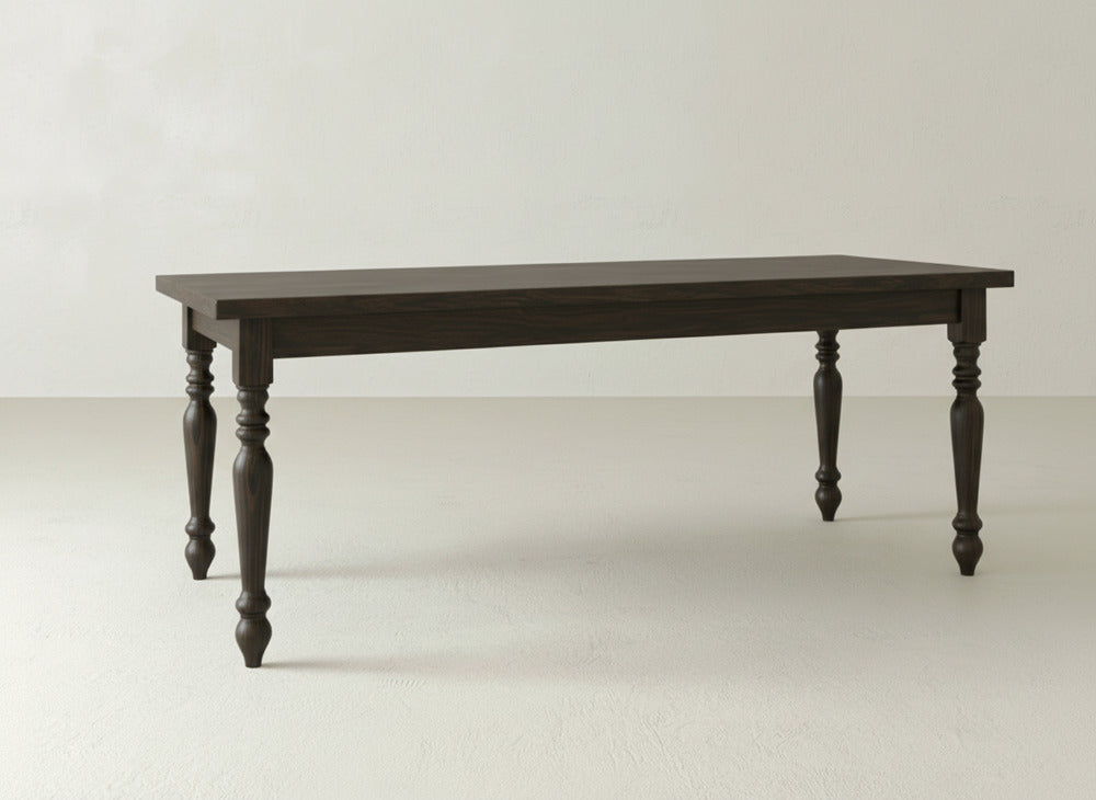 French Country Dining Table - Espresso on Oak