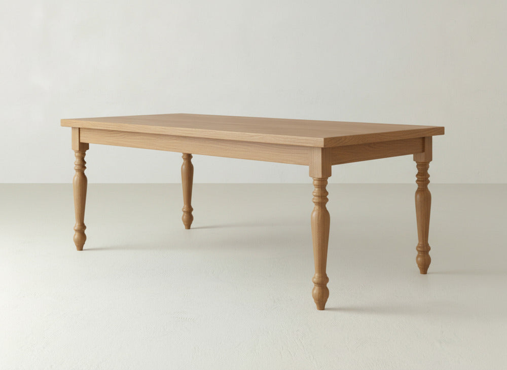 French Country Dining Table - Oat on Oak