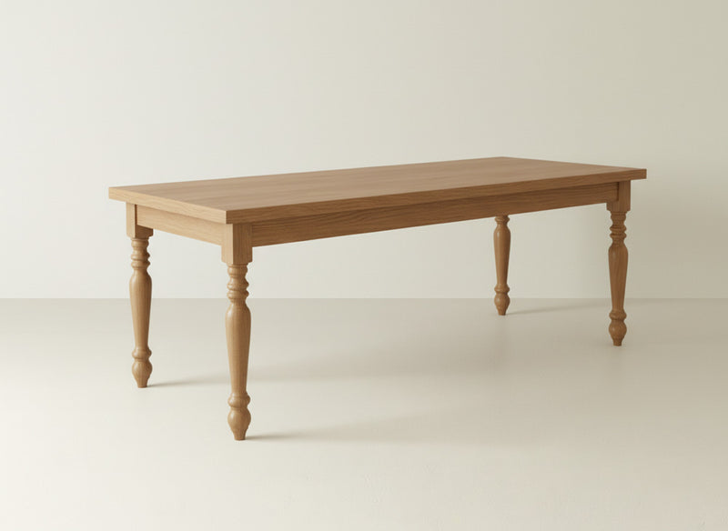 French Country Dining Table - Oat on Oak