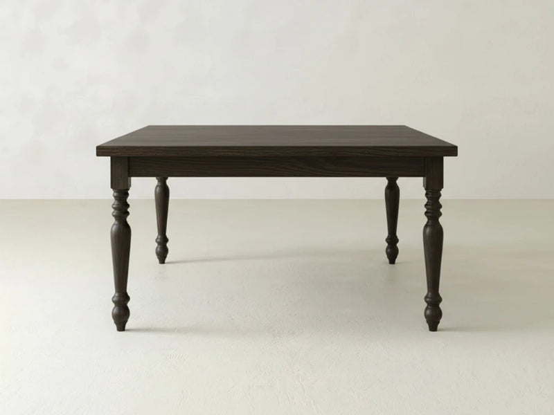 French Country Square Dining Table - Espresso on Oak