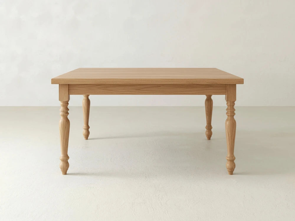 French Country Square Dining Table - Oat on Oak