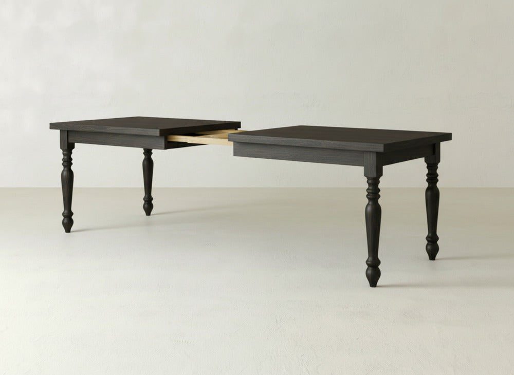 French Country Expandable Dining Table - Espresso on Oak