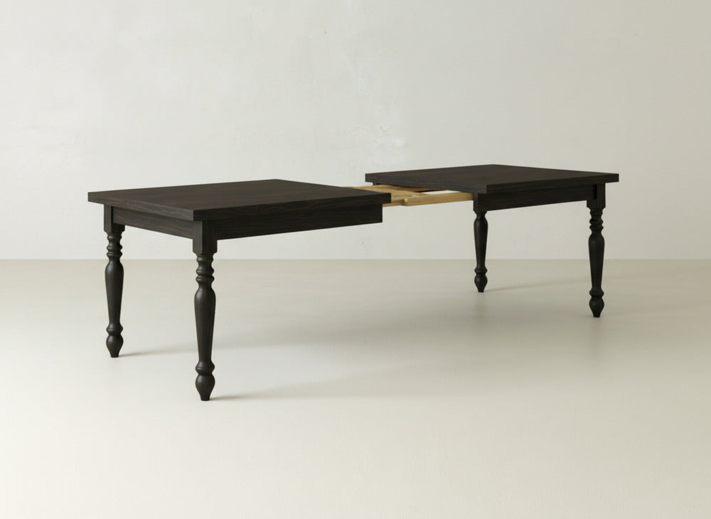 French Country Expandable Dining Table - Espresso on Oak