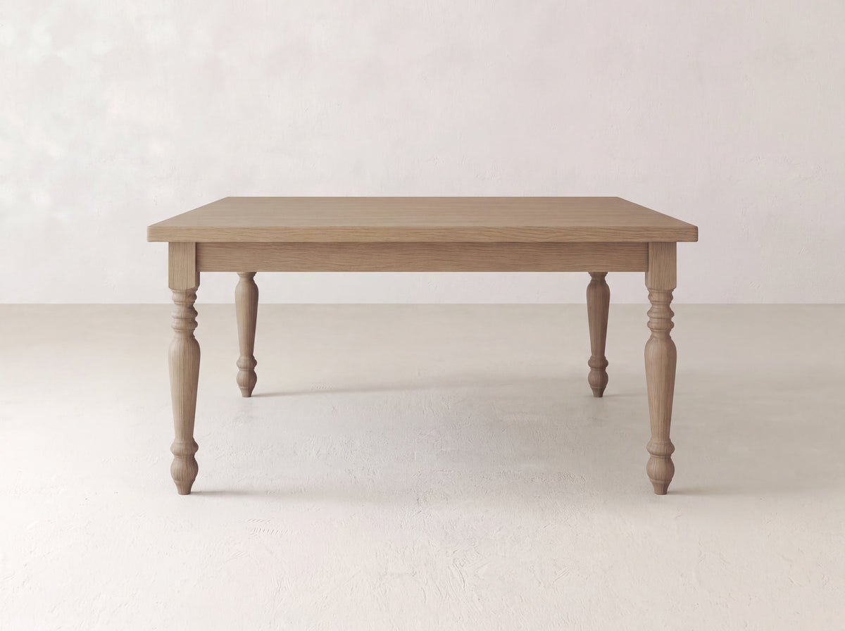 French Country Square Dining Table - Sandstone on White Oak