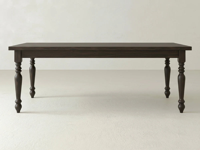 French Country Dining Table - Espresso on Oak