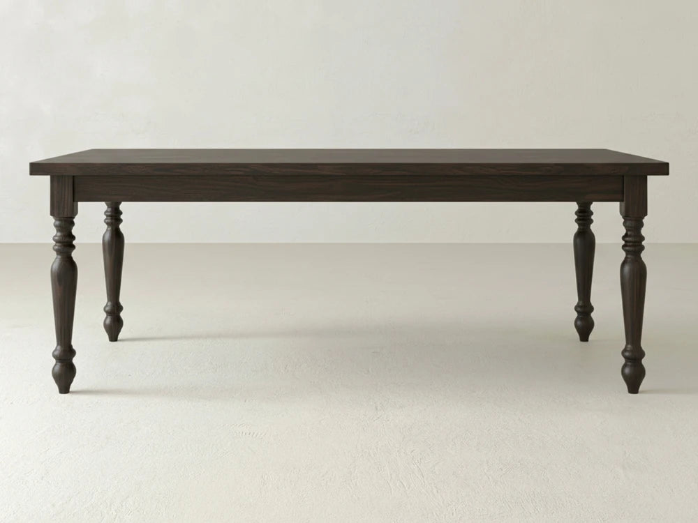 French Country Dining Table - Espresso on Oak