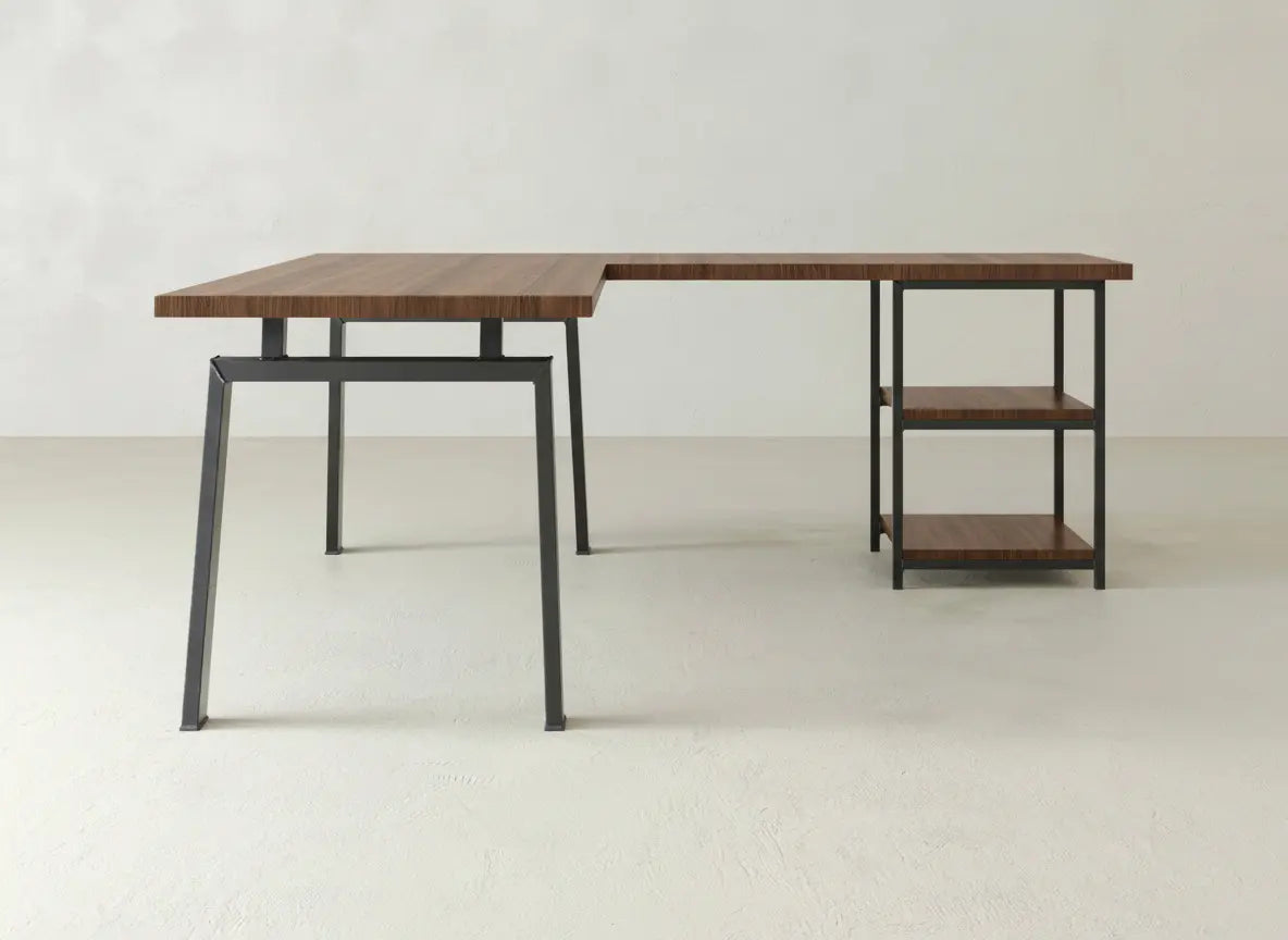 Fulton Corner Desk - Almond on Oak