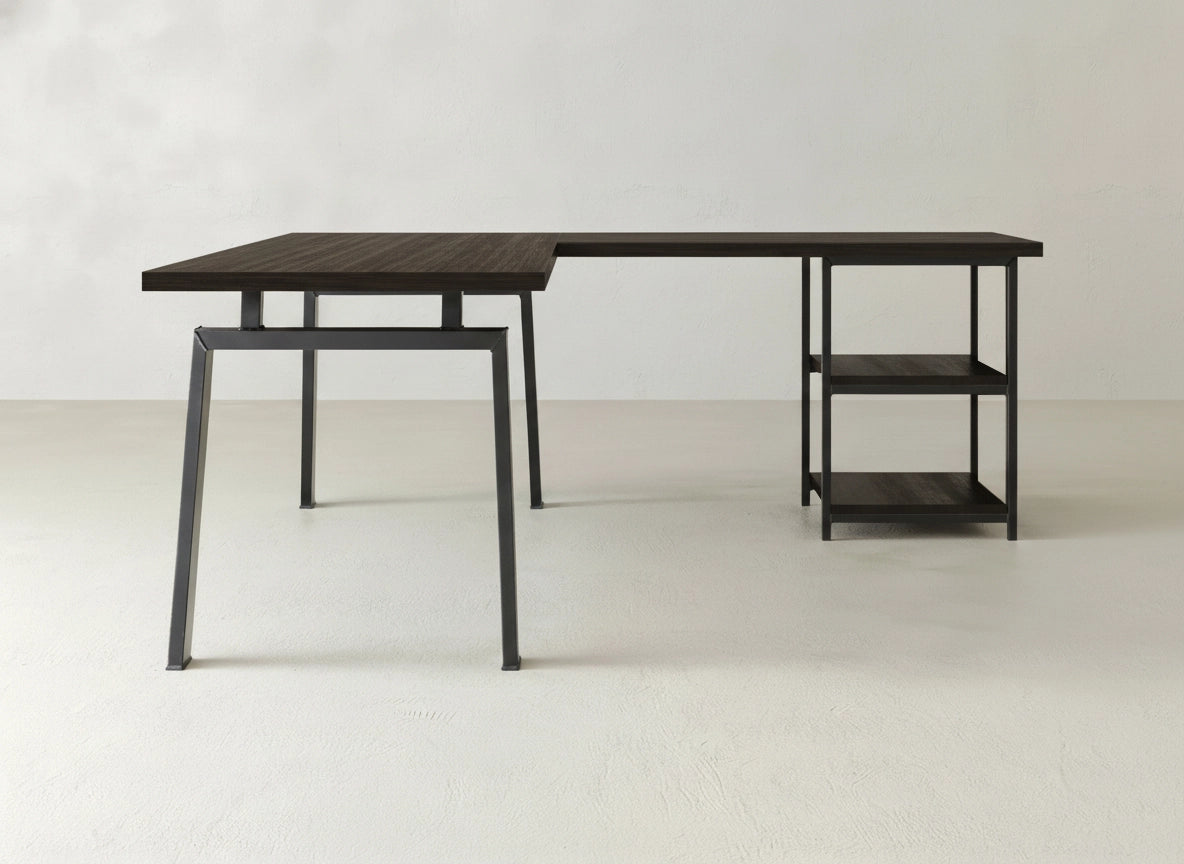 Fulton Corner Desk - Espresso on Oak