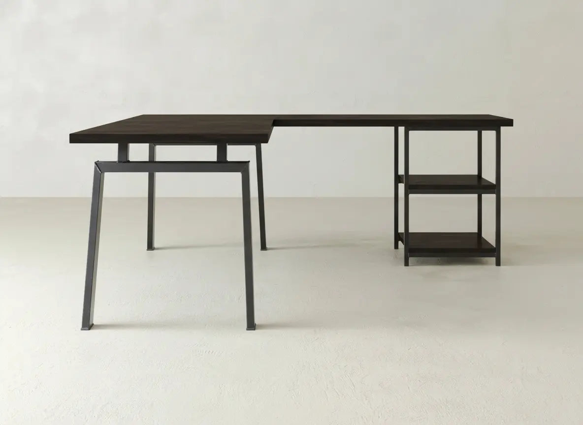 Fulton Corner Desk - Sable on Oak