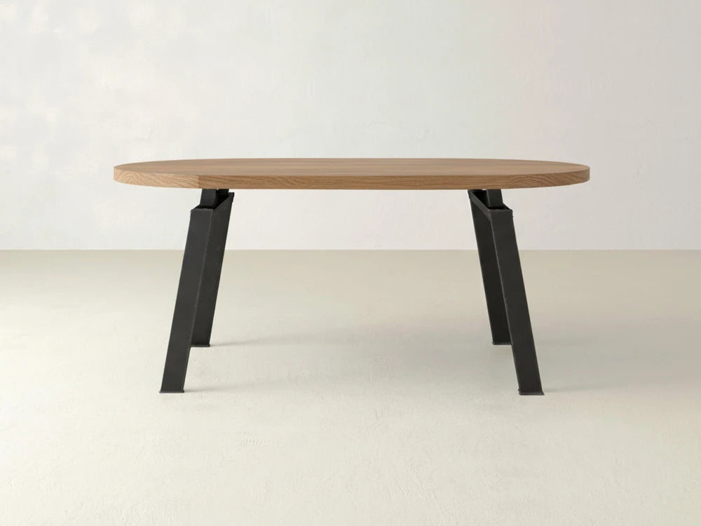 Fulton Oval Dining Table - Oat on Oak