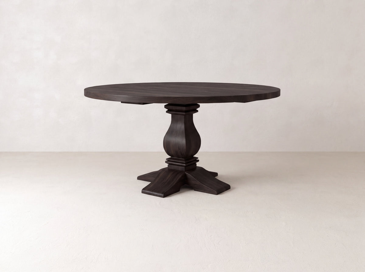 Heirloom Round Dining Table - Umber on Black Walnut