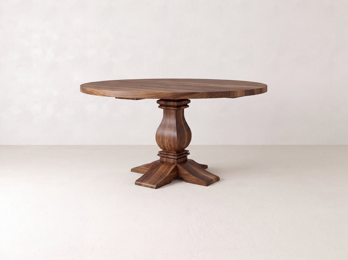 Heirloom Round Dining Table - Satin on Black Walnut